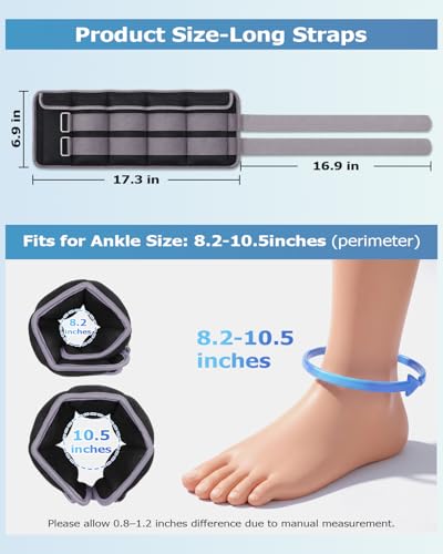 Fragraim Adjustable Ankle Weights 1-3/4/5/6/8/10/12/15/20 LBS Pair with Removable Weight for Jogging, Gymnastics, Aerobics, Physical Therapy - color: dark Grey - double buckle, style: 10 lbs each( 20 lbs pair)