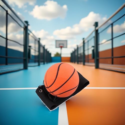 Jinshining Basketball Wrist Return Ball, Sports Wrist Balls on a String, 2.36 Inch Rubber Rebound Bouncy Wristband Balls on Elastic String for Wrist Exercise or Play Speed and Agility Training