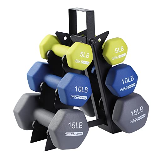 Neoprene Dumbbell Weights Set w/Rack, Home Gym Equipment - Portable Weighted Exercise Dumbbells for Fitness, Training, and Lifting Workouts - color: Multicolor, size: 60 LB