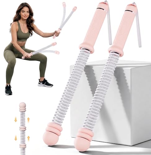 Portable Cordless Battle Ropes (Adjustable Weights) – Ropeless Weighted Exercise Equipment for Home Gym with Storage Bag | Low-Impact Workout, Strength & HIIT Training for Men & Women - color: Pink