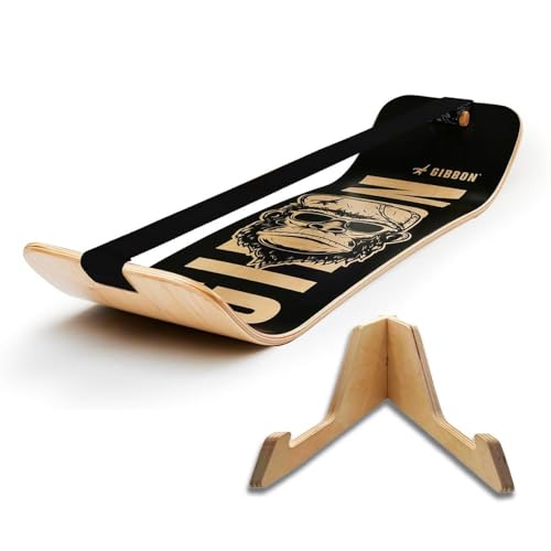 GIBBON SlackBoard - GiBoard Balance Board Kids & Adults - Slackline Balance Trainer - Slack Board Core Workout Equipment Home Gym Training - Standing Desk Exercise - Yoga, Agility, Pilates & More - color: Caesar with Stand