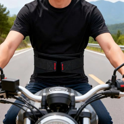 Motorcycle Riding Waist Brace with Adjustable Lumbar Support–Breathable Back Support Belt , Motocross, Daily Commute & Off-Road, Lower Back Pain Relief for Men Women Riders