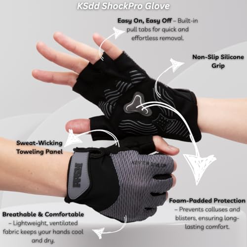 Home Suspension Training Kit & Workout Gloves – Fabric Resistance Band, Kinesiology Tape, Weightlifting Gloves, Jump Rope – Portable Workout Equipment for Strength Training & Fitness - size: Large