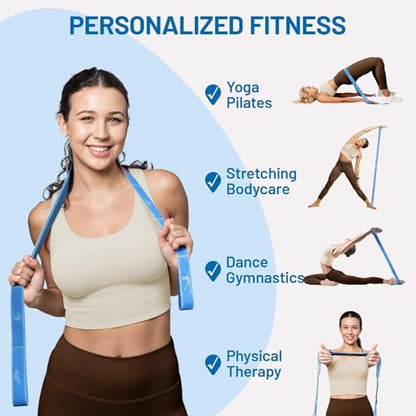 Stretch Strap, Multi-Loop for Physical Therapy,Elastic Yoga Stretching Strap for Dance,Yoga, Pilates & Gymnastics Exercise, Ballet Stretching Band for Flexibility, Leg Stretching