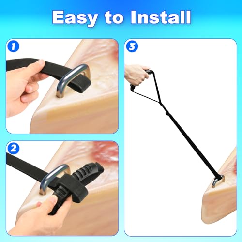 2 Pcs Kayak Stand Up Assist Strap Canoe Drag Strap with Handle, Adjustable Pull Up Rope Kayak Boat Standing Aid Dragging Accessories