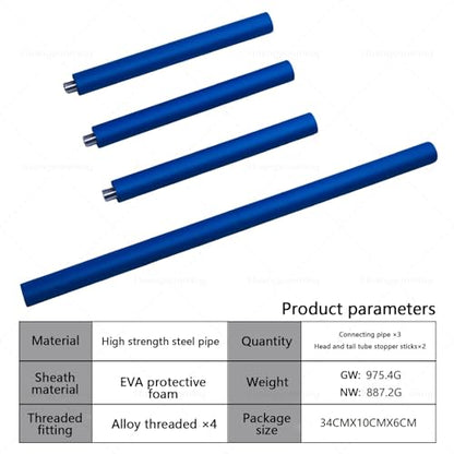 yoga stick is made of sturdy steel that is 5 feet high and an adjustable stretching stick, providing flexibility, agility, and balance. Covered with thick and comfortable foam layer