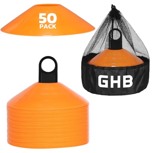GHB Soccer Cones 25/50/100 Pack Disc Soccer Sport Cones - color: 50Pcs Orange