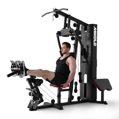 Mikolo Home Gym, Workout Station with 150LBS Weight Stack, Multifunctional Home Gym Equipment, Exercise Equipment for Full Body Strength Training - style: Mikolo Multifunctional Home Gym ProStation