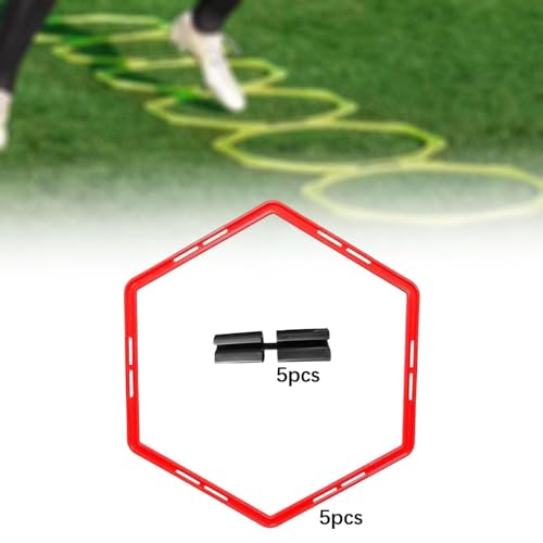5 Pieces Agility Training Rings Sports Speed Footwork Training Equipment Ladder Exercise Set Portable Wear Resistant PP Construction Suitable for