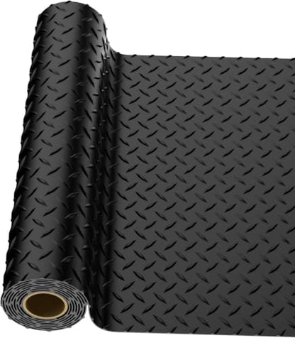 4x8 FT Garage Floor Mat, 2.8mm Thickened Diamond Plate - color: Black, size: 4x8 FT