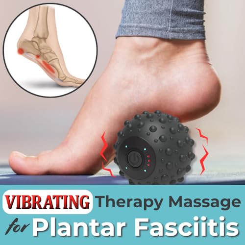 ZeenKind Vibrating Massage Ball Foot Roller Plantar Fasciitis Pain Relief - color: Sphere Massage Ball With Vibration