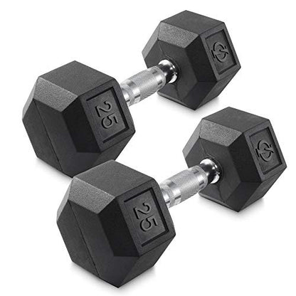 Philosophy Gym Rubber Coated Hex Dumbbell Hand Weights, Pairs