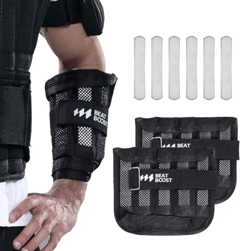 Ankle Wrist Weights 4lb/10lb/15lb/20lb/25lb/30lb BeatBoost Adjustable Leg Arm Weights for Men Walking Pilates Exercise Workout Gym Aerobics - color: Adjustable Wrist, size: 5LB