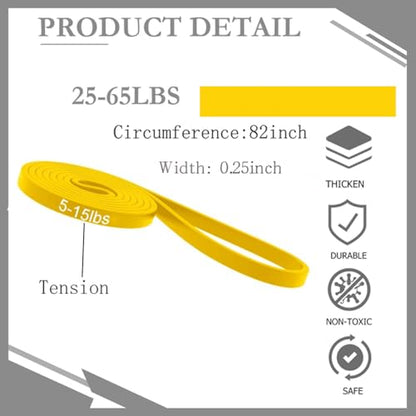 16-Pcs Resistance Bands Set - Premium Elastic Workout Bands for Home Gym, Strength Training, Yoga & Physical Therapy - color: Yellow(5-15 lbs)