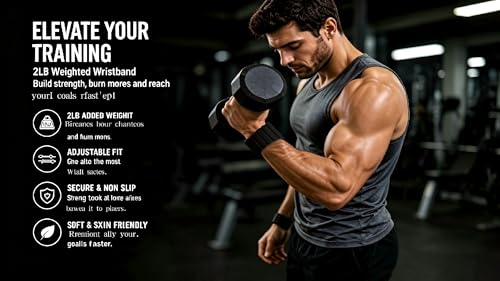 Black Sports Set, Men's and Women's Wrist and Ankle Weights Bracelet (L 7*W 3*H 1.2 inch) + Portable Wrist Bag (L 7.9*W 3.5*H1.4 inch)