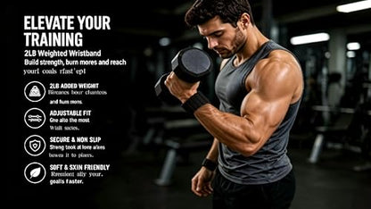 Black Sports Set, Men's and Women's Wrist and Ankle Weights Bracelet (L 7*W 3*H 1.2 inch) + Portable Wrist Bag (L 7.9*W 3.5*H1.4 inch)