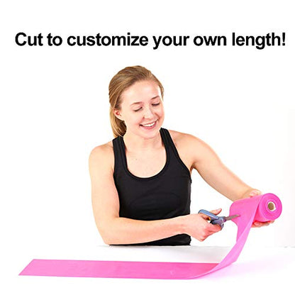 Resistance Band for Working Out | Super Exercise Bands 8,16,24 Yard Bulk Rolls |10 Strengths in Light Medium and Heavy Resistance Bands | Latex Free Workout Bands Including App and e-Book - size: 16 Yards, style: Heavy +