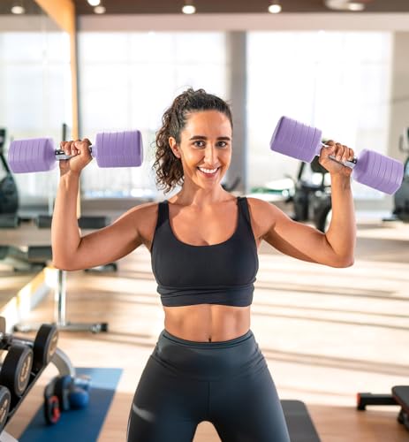 Adjustable Dumbbell Set of 2, 10LB 20LB 30LB Weight Set - color: Purple, size: 30 lbs Total-(15LB Each)