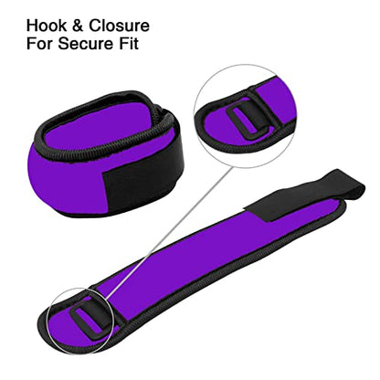 Pesas de Tobillo/Muñeca, Pesas de Puño de Mano de Brazo de Pierna Pequeña para Mujeres y Niños, Equipo de Ejercicio con Correas Ajustables para Gimnasio, Caminar, Trotar, Aeróbicos (1 Par) - color: 1.1 lb, Purple