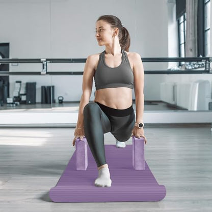 BalanceFrom 7-Piece Yoga Set with 71x24x0.5 Inches Extra Thick Mat and Carrying Sling – Includes 2 Blocks, Stretch Strap, 2 Towels, and Knee Pad for Home, Studio, and Gym Workouts