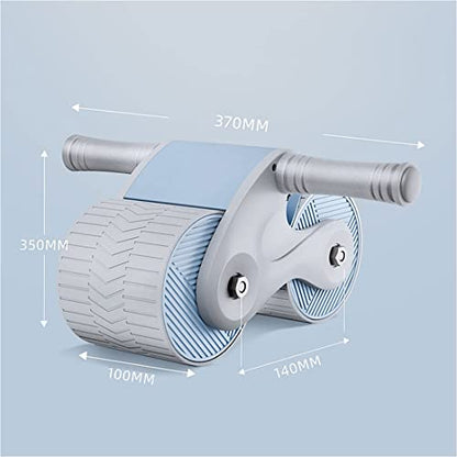 Ab Wheel Roller Automatic Rebound with Knee Pad Mat,Core Muscle Ab Trainer,Double Round Abdominal Muscle Wheel,Ab Workout Exercise Wheel Equipment for Male Female Beginners Lose Weight