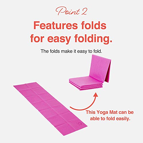 Primasole Folding Yoga Travel Pilates Mat Foldable Easy to Carry to Class Beach Park Tear resistant Travel Picnics 4mm Thick 9 Colors
