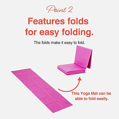 Primasole Folding Yoga Travel Pilates Mat Foldable Easy to Carry to Class Beach Park Tear resistant Travel Picnics 4mm Thick 9 Colors