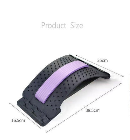Back Extender for Lower Back Pain, Level 3 Adjustable Back Biscuit Board, Scoliosis Back Massager, Purple
