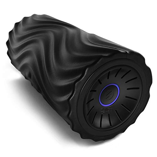 Zyllion Rechargeable Vibrating Foam Roller with 4 Speeds - Cordless Electric Deep Tissue Massager for Muscle Pain Relief, Black/Black, ZMA-22 - color: Black/Black