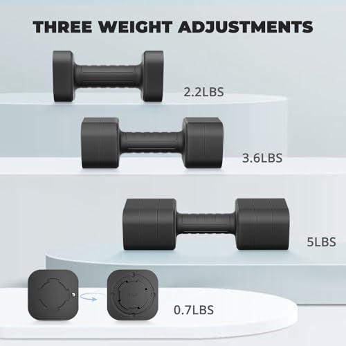 Ragebby Adjustable Dumbbell Set of 2, Weights for Men and Women at Home - color: BLACK, style: 10LB(5LB Pair)