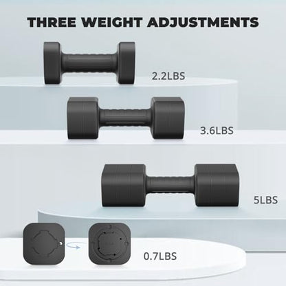 Ragebby Adjustable Dumbbell Set of 2, Weights for Men and Women at Home - color: BLACK, style: 10LB(5LB Pair)