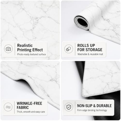 Kate White Marble Rubber Photography Floor Mat 5x4ft - color: Marble, size: 5x4ft