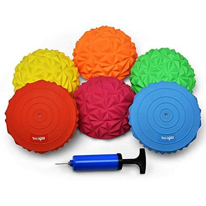Yes4All Hedgehog Balance Pods for Exercise, Core Body Balancing, Balance Pods for Youth & Adults with Hand Pump - Set of 5