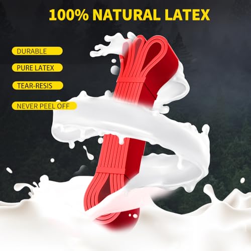 ROSAPOAR Resistance Band Pull up Band Fitness Exercise Bands Natural Latex for Workout Body Stretch Powerlifting Band Fitness Sport Training at Home/The Gym - color: red