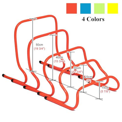 5 Pcs Agility Hurdles Training Equipment, Indoor Outdoor Sports Practice Hurdles with Carry Strap, Track and Field Jumping Workout Obstacles (Green 15Cm (5 7/8)