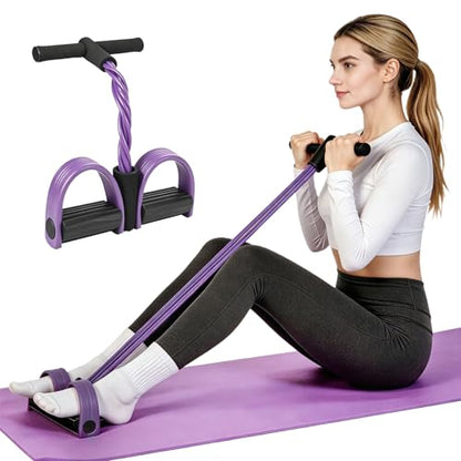 6-Tubes Tension Rope, Multifunction Elastic Yoga Pedal Puller Resistance Band, Natural Latex Tension Rope Fitness Equipment, for Abdomen, Waist, Arm, Leg Stretching Slimming Training