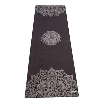 YOGA DESIGN LAB | Travel Yoga Mat | 2-in-1 Mat+Towel | Lightweight, Foldable, Eco Luxury | Ideal for Hot Yoga, Bikram, Pilates, Barre, Sweat | 1.5mm Thick | Includes Carrying Strap!