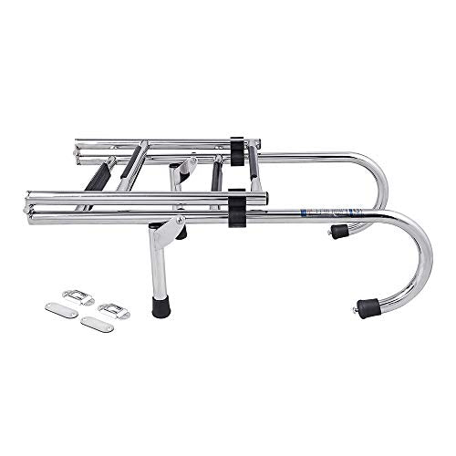 B00365-4 Step Gunwale-Mounted Removable Ladder | Marine 304 Stainless Steel Heavy-Duty Boarding Ladder | Corrosion-Resistant w/Deck Mount Brackets | Non-Slip Steps for Boats & Yachts