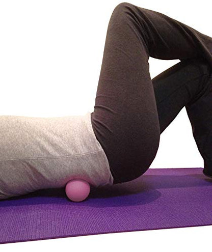 Massage Lacrosse Balls for Myofascial Release, Trigger Point Therapy, Muscle Knots, and Yoga Therapy. Set of 2 Firm Balls (Pink and Purple)