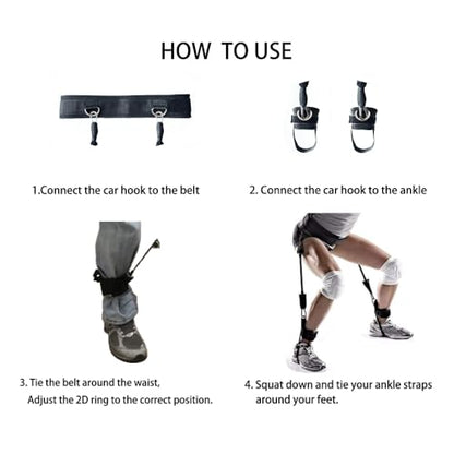 Vertical Jump Trainer Resistance Belt | Leg Strength Training, Basketball, Volleyball, Football, Tennis Leg Agility Training