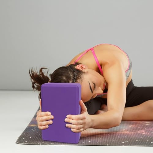 High Density Yoga Block Bricks - Support for Poses & Meditation Set of 2 For Men Women Foaming Pilates Fitness Stretching Aid, Balance, Health, Sports, Gym Exercise