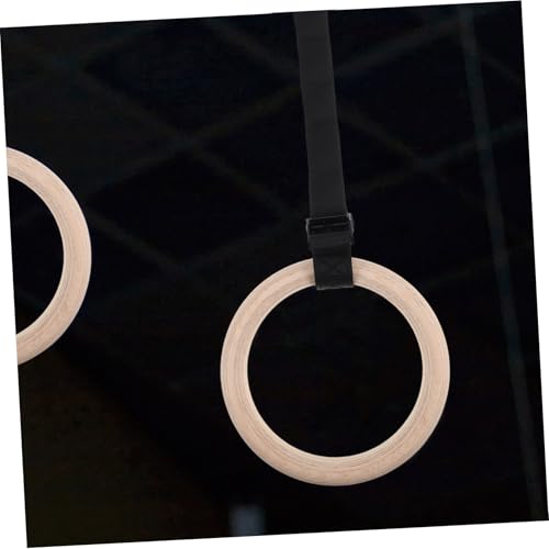 BESTonZON Wooden Gymnastic Rings with Adjustable Straps for Home Fitness Durable Bodyweight Training Equipment for Strength and Flexibility Enhancement for Indoor Workouts