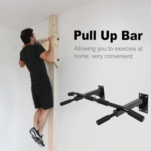 Portable Chin Up Bar,Heavy Duty Pull-Up Bar,Wall Mounted Pull Up Bar Need to Drill Holes for Home Gym Exercise Max Load 600lbs