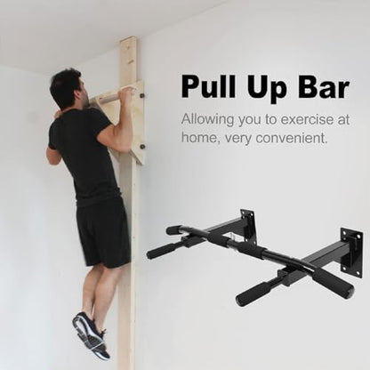 Portable Chin Up Bar,Heavy Duty Pull-Up Bar,Wall Mounted Pull Up Bar Need to Drill Holes for Home Gym Exercise Max Load 600lbs