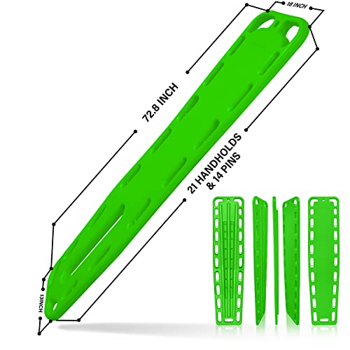 SURGICAL ONLINE First Responder EMT Backboard Spine Board Rescue Stretcher Immobilization with Head Bed and Spider Straps - Gift EMT Trauma Bag (Green) - color: Green