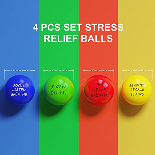 ALMAH Motivational Stress Balls for Kids and Adults (40 Pack), Stress Relief Balls, Hand Exercise Therapy Balls for Anxiety, Fidget, Tension, Manage Anger and Stress