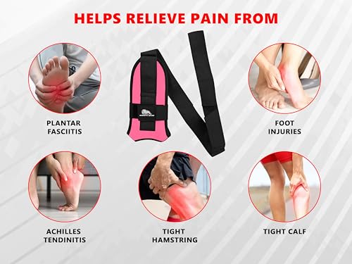 Foot and calf stretcher for planter fasciitis, Heel Spurs, Foot Drop, Achilles Tendinitis, Hamstring Strains, and Calf Muscle Stretching
