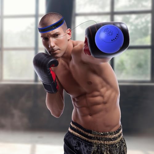 Boxing Reflex Ball - Effective Reaction Training Hand Eye Coordination,Kids Sports Boxing Reflex Head Ball | for Professionals Enthusiasts Beginners Amateurs Lovers Families Friends