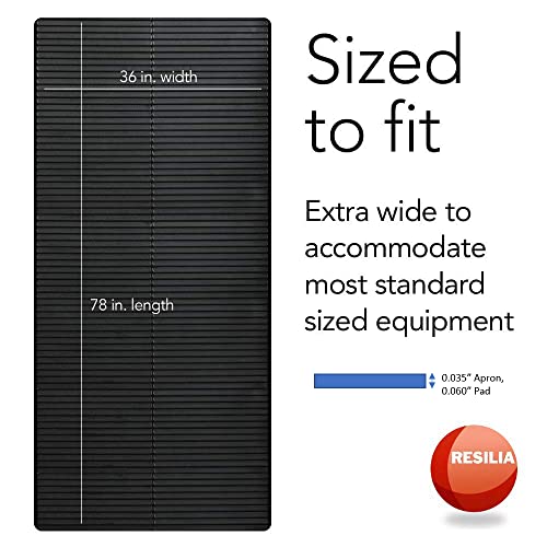 RESILIA Heavy-Duty Protective Floor Mat for Exercise Equipment, Heavy Duty and Easy-to-Clean Design Protects Floors, for Gym Use, Weightlifting, Training, Made in The USA