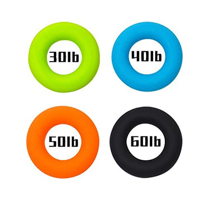 4 Pack Hand Grip Strengthener Rings Finger Exerciser Grip Strength Trainer Silicone Squeezer Gripper for Muscle Strengthening Training Forearm Grip Workout Stress Relief Rehabilitation 30LB-60LB